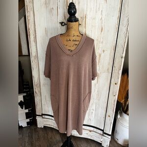 NWOT Three Bird Nest textured vneck dress/long tunic